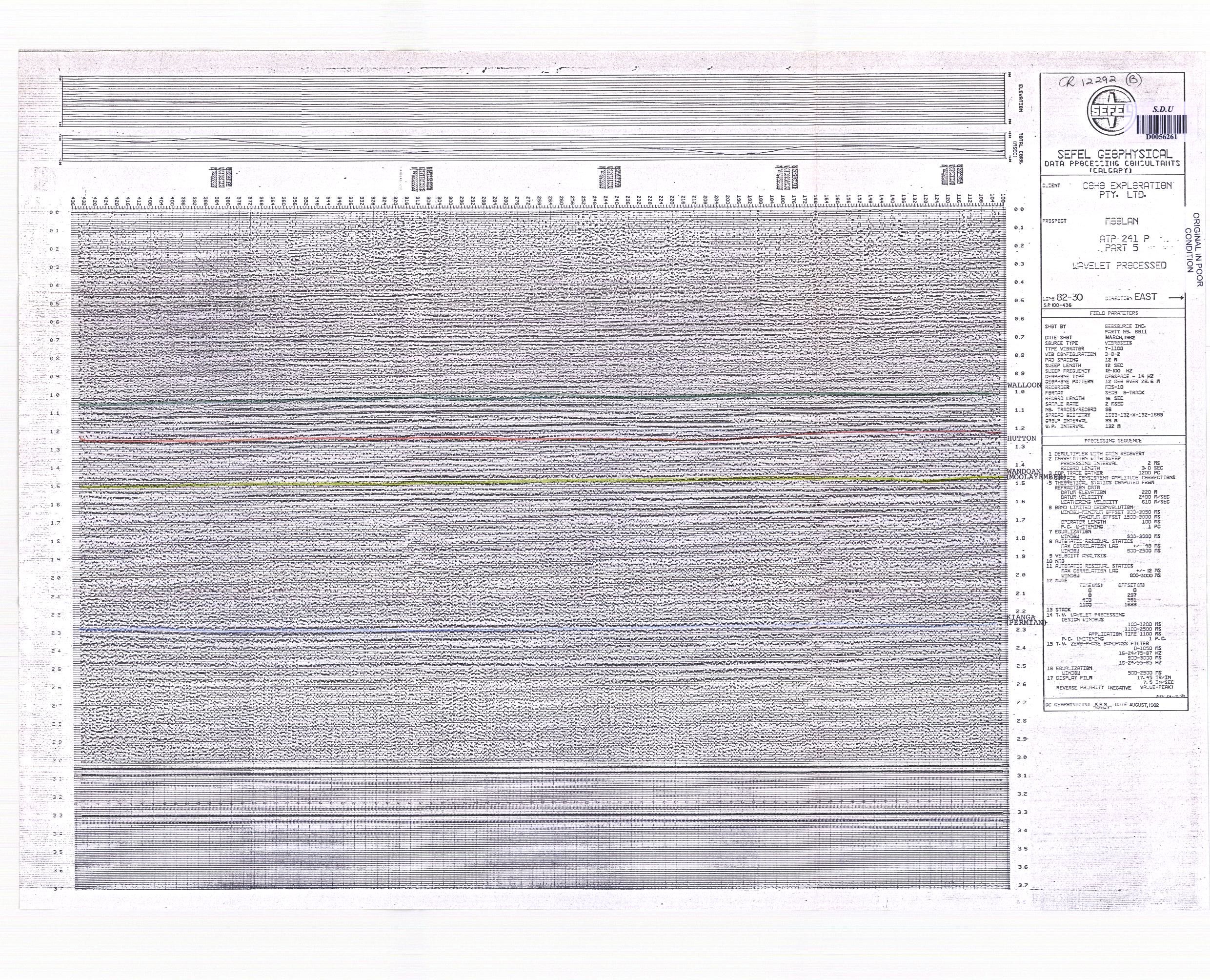 Atp 241, Final Report, Meandarra-moolan Seismic Survey (incorporating 